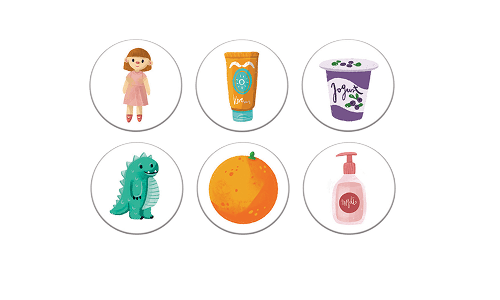 54 żetony z produktami