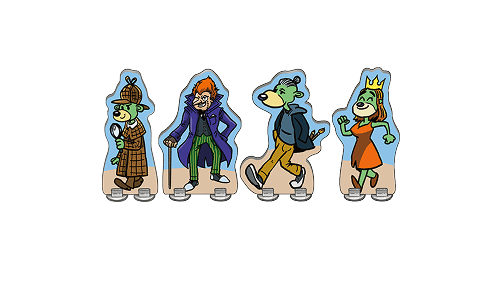 4 pionki z podstawkami